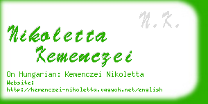 nikoletta kemenczei business card